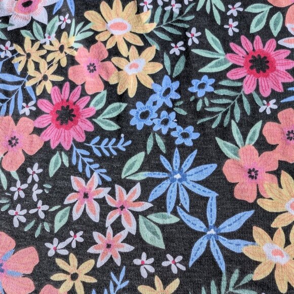 Vibrant Black Floral Girls Dress – Sleeveless & Twirl-Ready 3T 6/7 - Picture 2 of 4